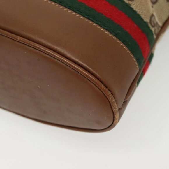 GUCCI GG Canvas Web Sherry Line Shoulder Bag Beige 2058 001 5000 Auth yk19452 - Picture 4 of 16